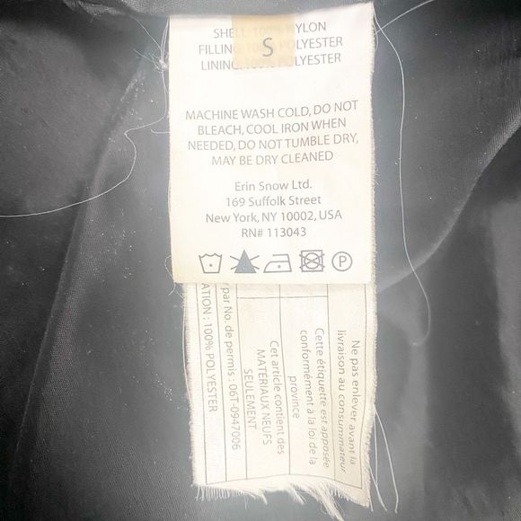 Erin Snow Quilted Puffer Black Glossy Coat S - Picture 6 of 6